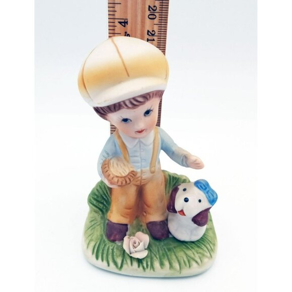 Homco Porcelain Boy with Dog 4.25 Inches Hand Painted Collectible Decor Vintage - Picture 2 of 12